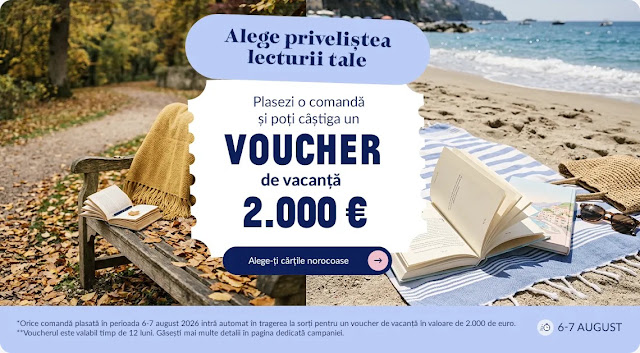 Voucher de vacanță 2000€ pe Libris.ro!