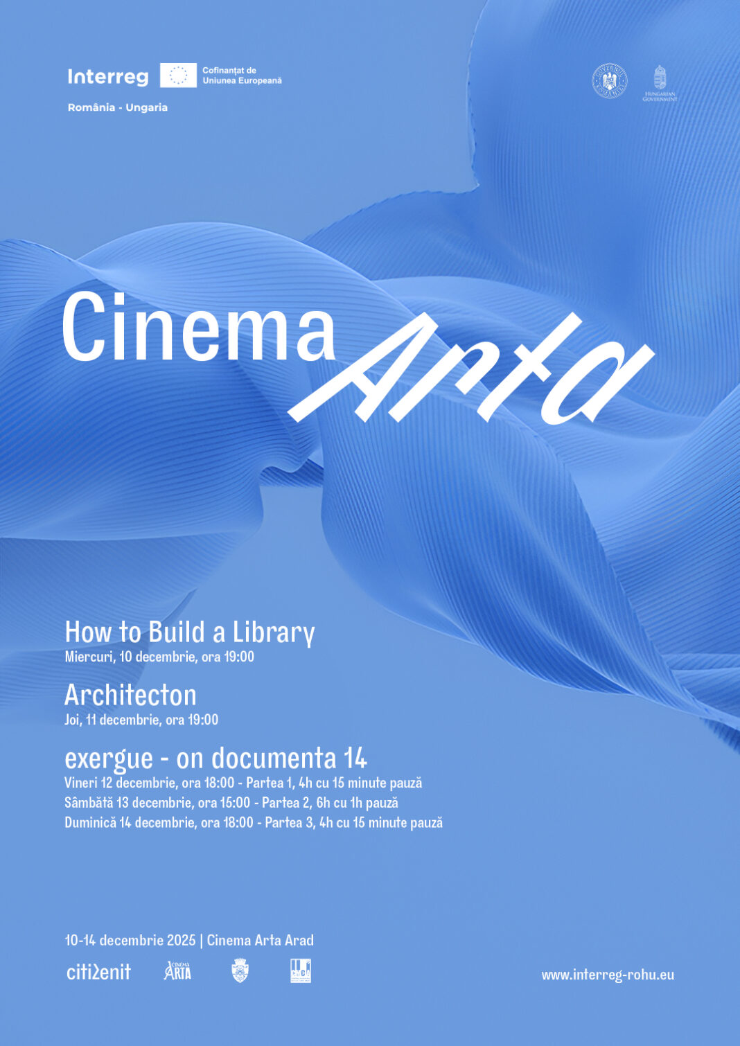 Comunicat de presă: Proiecții de filme documentare în premieră națională la Cinema Arta, Arad – 10-14 decembrie 2025