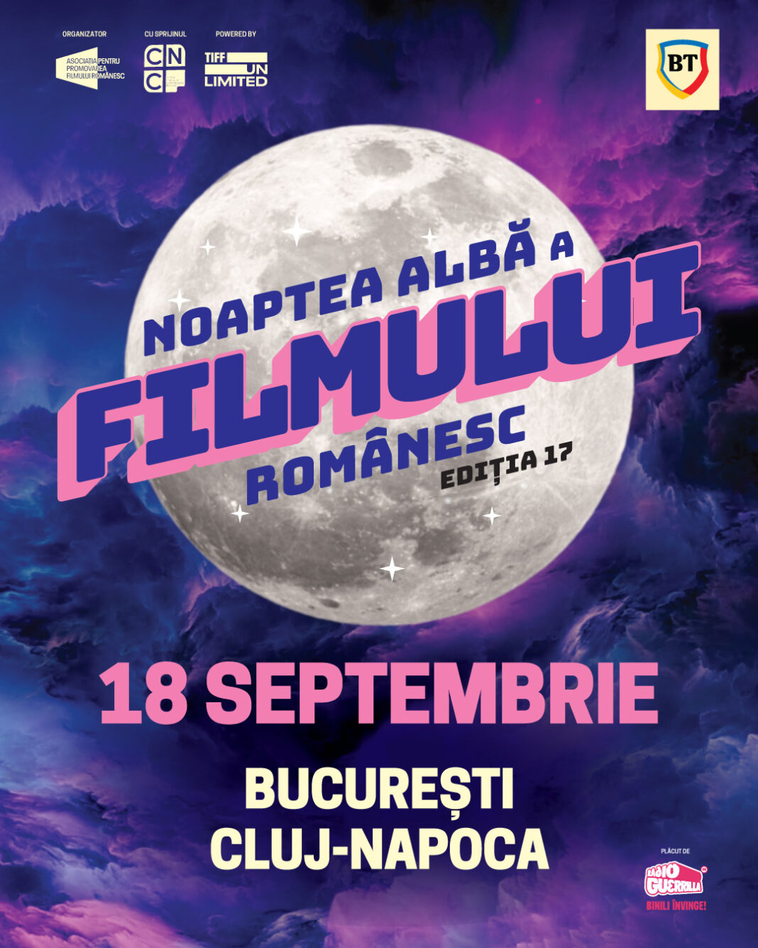 Comunicat de presă: Noaptea Albă a Filmului Românesc revine la București și Cluj-Napoca, pe 18 septembrie 2026