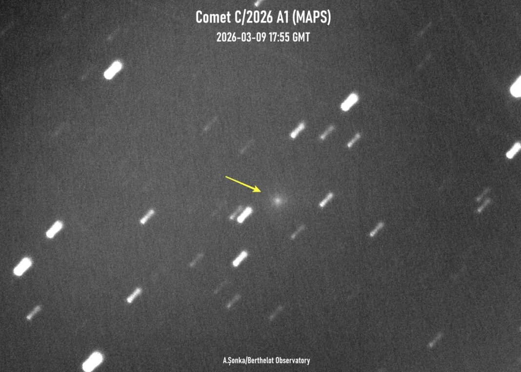 Cometa zgârie-Soare observată
