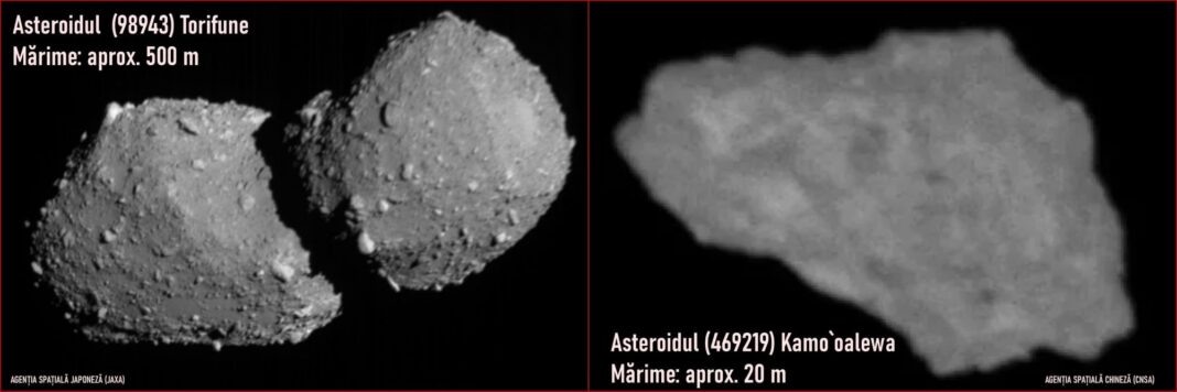Doi asteroizi fotografiați de aproape