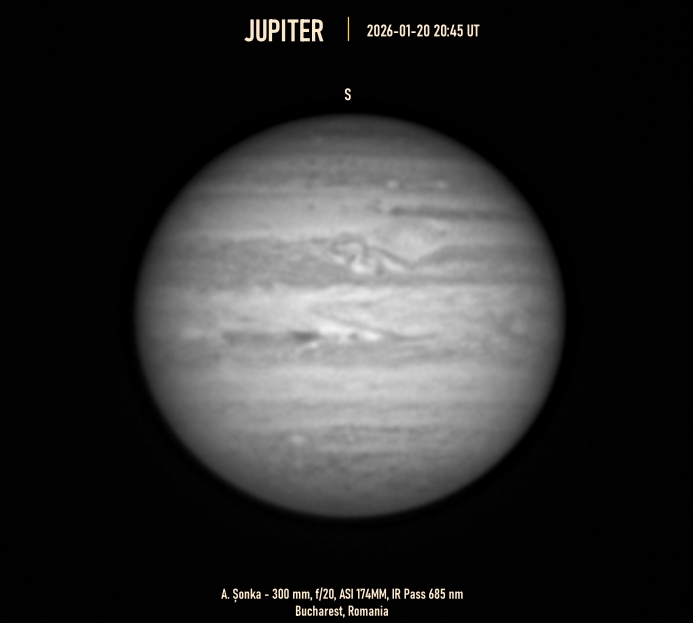 Jupiter pe 20 ianuarie 2026