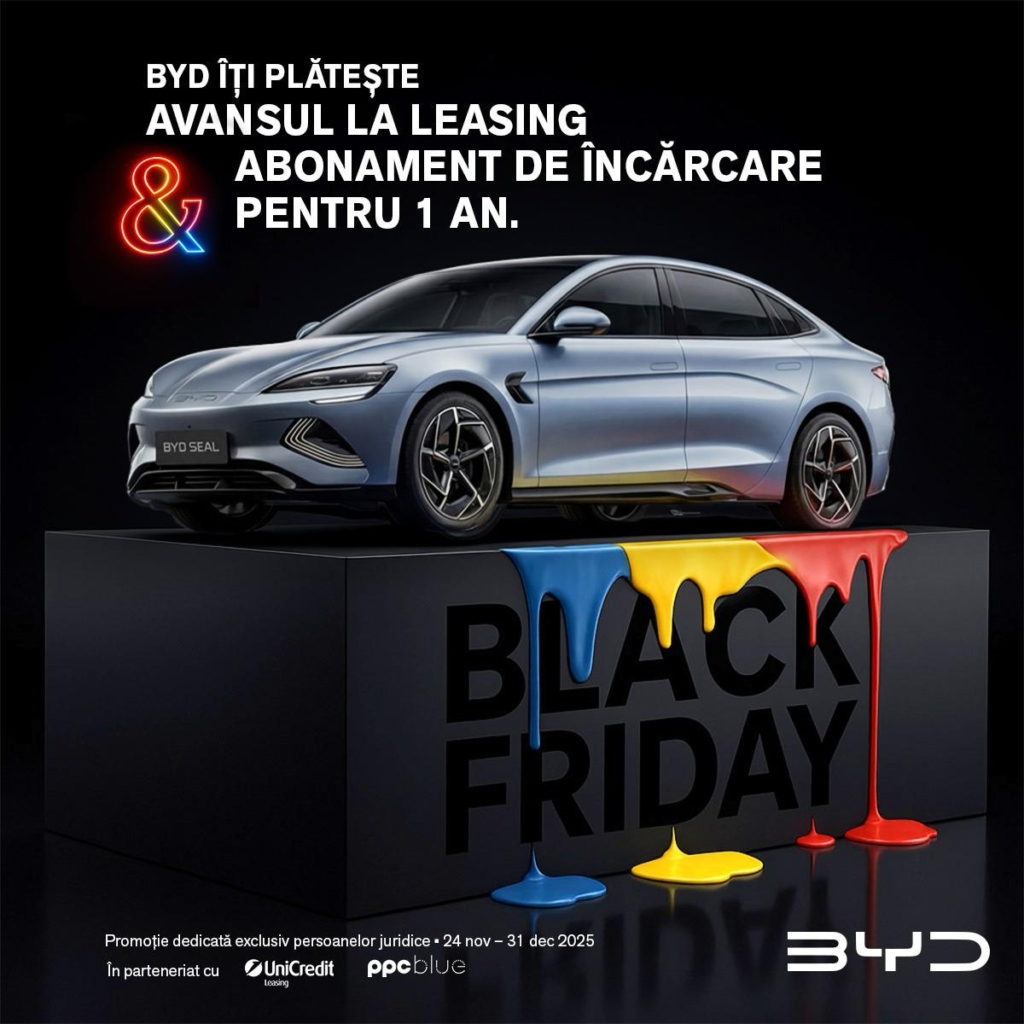 BYD lansează în România prima campanie de Black Friday cu avans 0% pentru companii. (P)