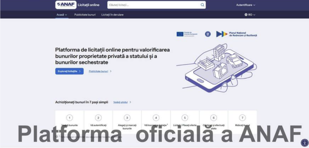 ANAF va lansa o platformă unde vor fi scoase la vânzare bunurile sechestrate și confiscate. Persoanele interesate pot participa la licitații pe eLicitațiiANAF doar dacă dețin cont în SPV.