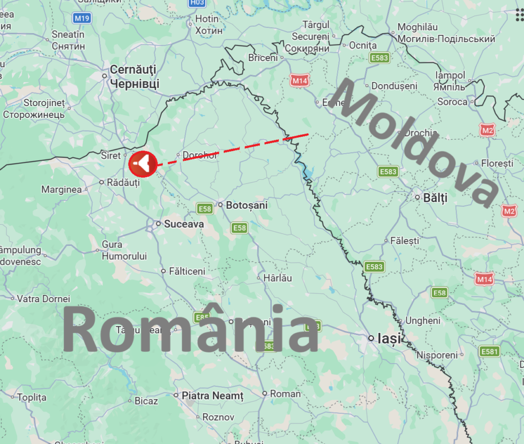 O dronă s-a prăbușit într-un lan de porumb din județul Botoșani, sâmbătă după-amiază, după ce a traversat Ucraina și Moldova. Armata Română a trimis două aeronave F-16, dar drona a căzut singură, după ce a parcurs rapid circa 100 de km pe teritoriul României.