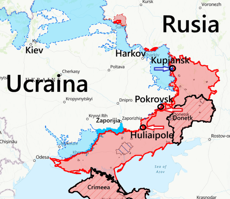 Război în Ucraina. Mișcări importante ale frontului, pe final de an. Contraatac puternic al ucrainenilor la Kupiansk, pe Frontul de Est. Rușii avansează însă la Pokrovsk și Huliaipole, unde par a fi capturat intact un centru de comandă al Armatei Ucrainene.