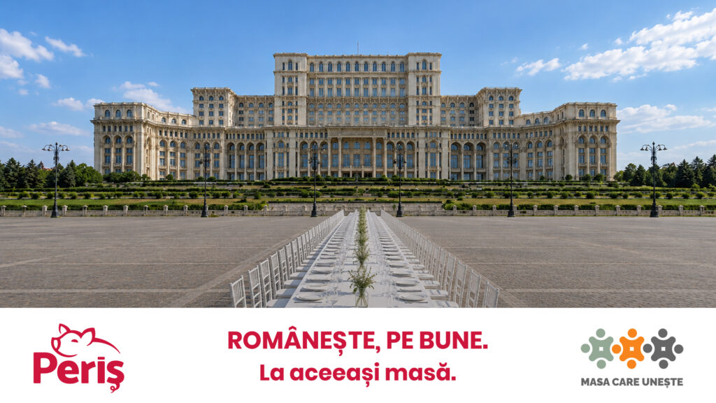 Abatorul Periș susține „Masa Care Unește”. 20.000 de oameni se vor așeza la aceeași masă în centrul Bucureștiului, pentru o cauză socială și un nou record mondial