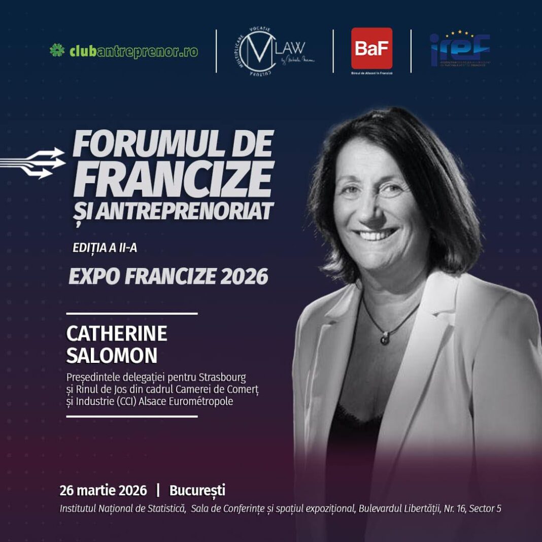 Catherine Salomon este vorbitor la Forumul de Francize și Antreprenoriat, ediția a II-a & Expo Francize 2026