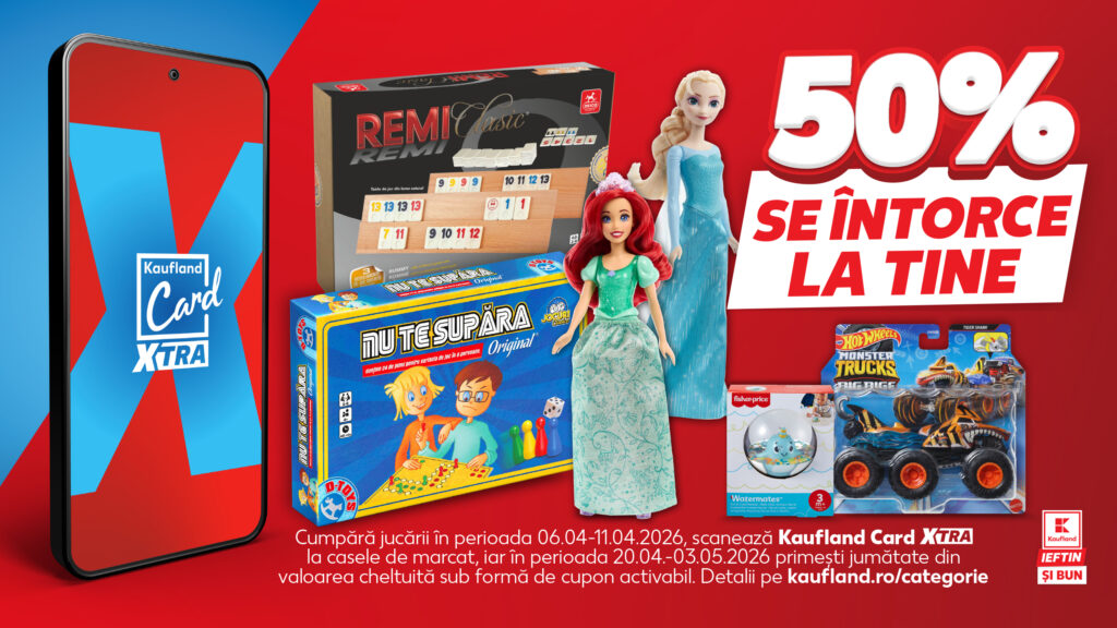 De Paște, Kaufland oferă 50% din valoarea jucăriilor cumpărate, sub formă de cupon în aplicație
