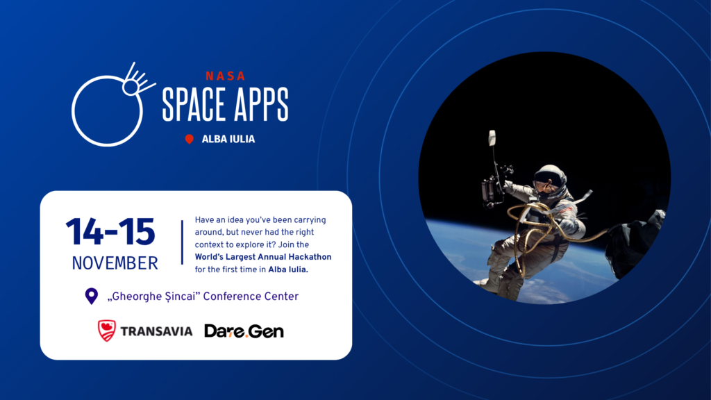 De la date din spațiu la soluții pentru probleme de pe Pământ: TRANSAVIA susține noua generație de inovatori la NASA Space Apps Challenge Alba Iulia