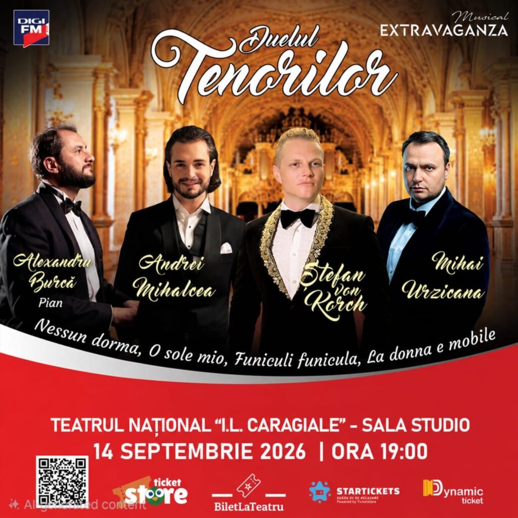 Noul sezon Musical Extravaganza coordonat de tenorul ŞTEFAN von KORCH, aduce recitalurile „DUELUL TENORILOR” şi „MAMMA SON TANTO FELICE” la Teatrul Naţional, şi CARMINA BURANA şi REQUIEM-ul de Verdi la Sala Palatului.