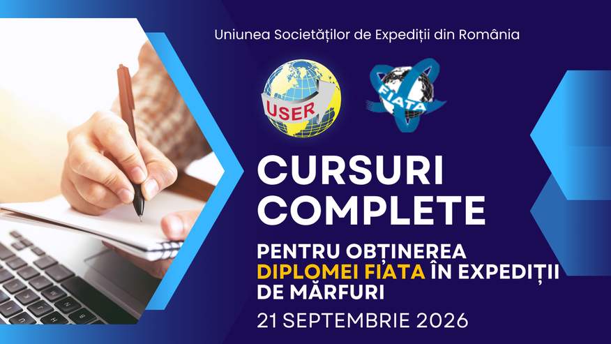 O nouă serie de cursuri complete pentru obținerea Diplomei FIATA în Expediții de Mărfuri începe pe 21 septembrie 2026