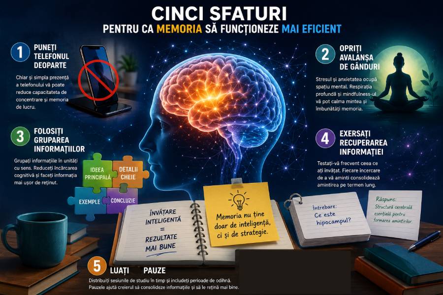 Cinci recomandări pentru o memorie mai eficientă