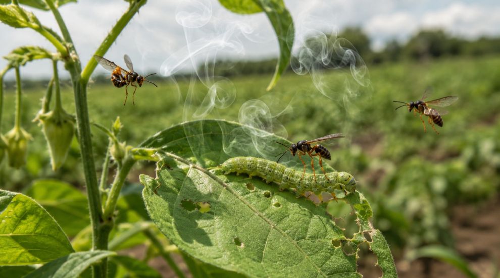 Inteligență evolutivă fără conștiință: când sunt atacate de omizi, plante de fasole cer sprijin „aerian” (viespile)
