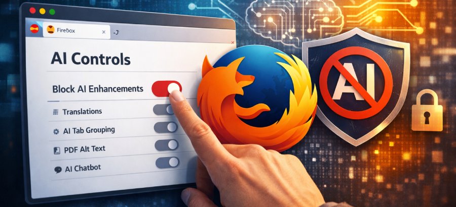 Firefox va permite blocarea completă a funcțiilor IA în browser
