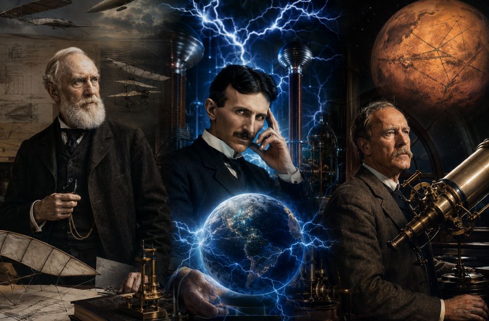 Și geniile se înșală: cazurile lordului Kelvin, al lui Nikola Tesla și al lui Percival Lowell