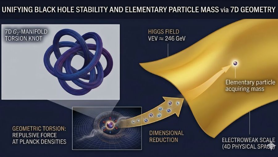 Masa particulelor și stabilitatea găurilor negre ar avea aceeași origine geometrică profundă