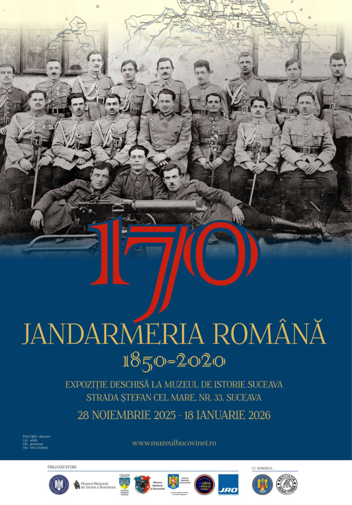 Muzeul de Istorie al Bucovinei găzduiește expoziția „Jandarmeria Română 1850 – 2020”